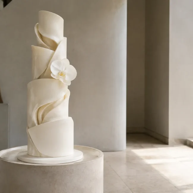 2027 Wedding Cake Trends in Southern California featuring sculptural, vintage and couture designs